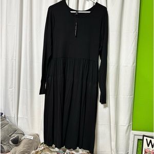 new with tags black midi long sleeve dress XL
